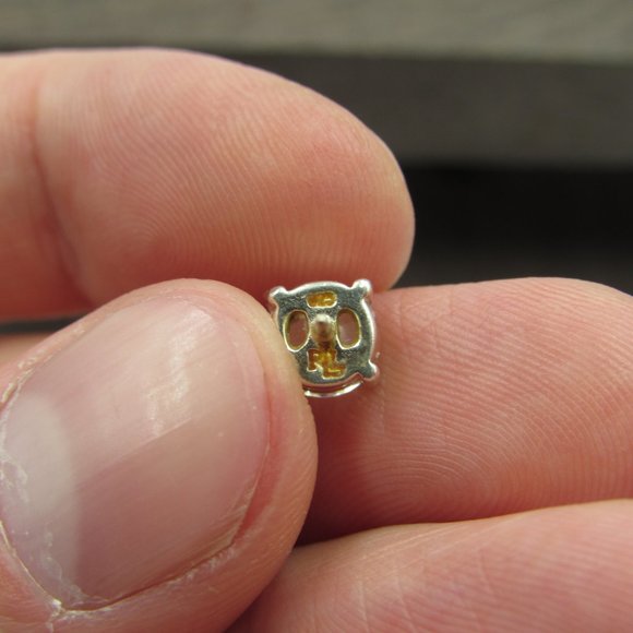 Sterling Rustic Cubic Zirconia Stud Earrings - Picture 4 of 6